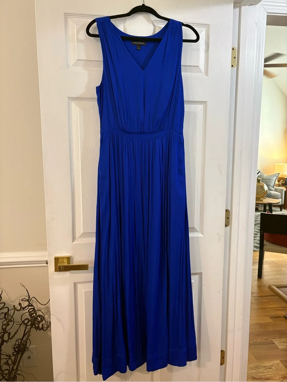 Banana Republic Sleeveless V-Neck Maxi Dress in Cobalt Blue - Picture 1 of 9